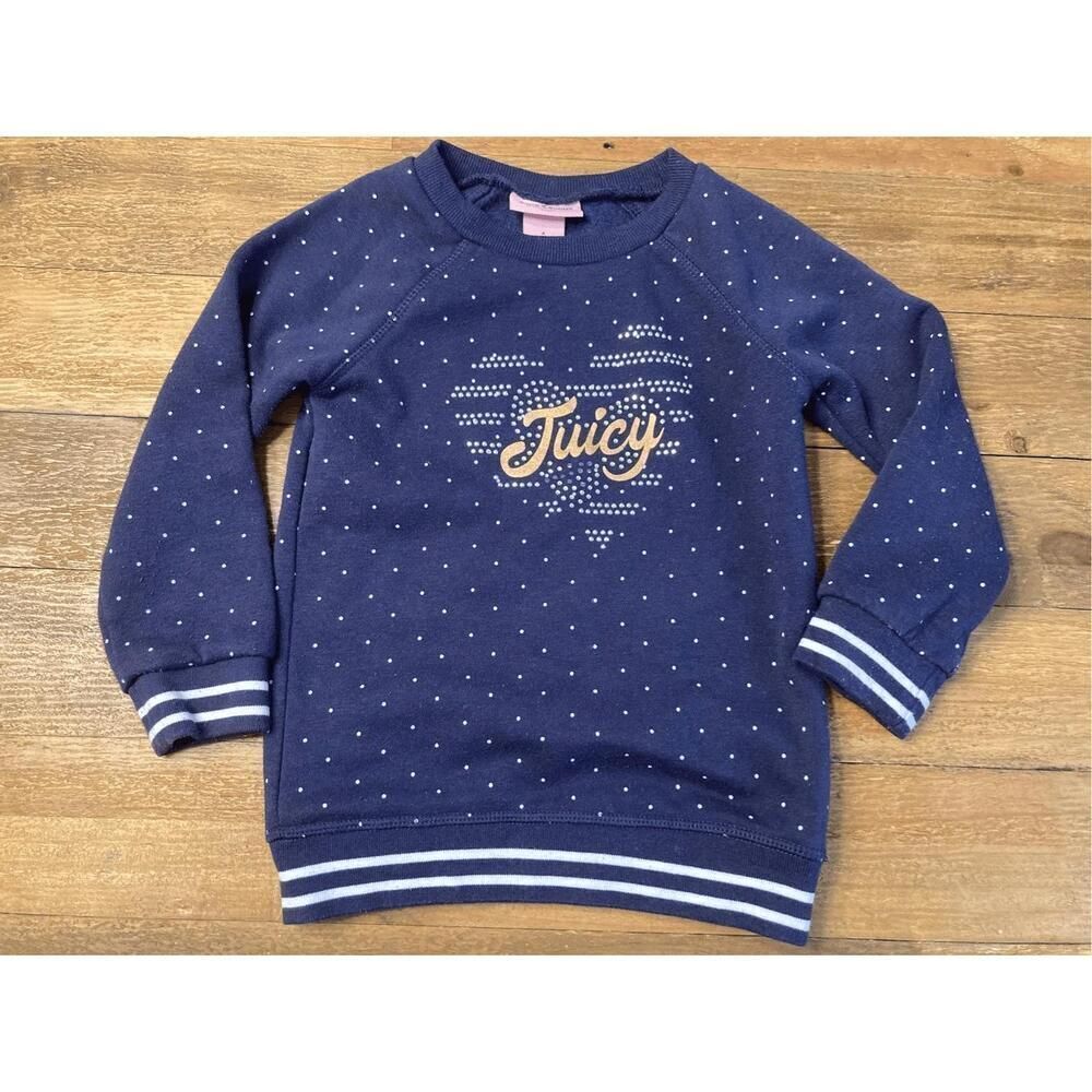 Juicy Couture Size 4 Girls Sweater blue rhinestones